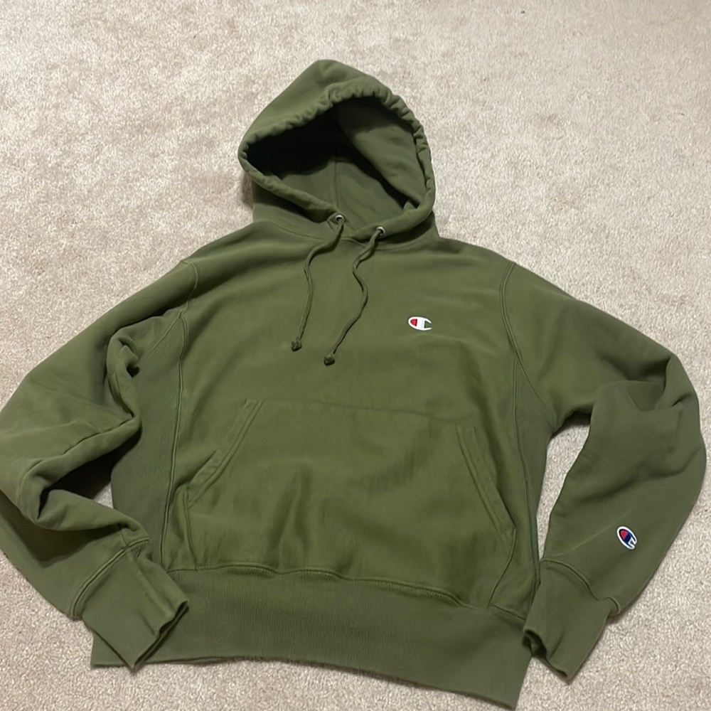 Olive green champion hoodie